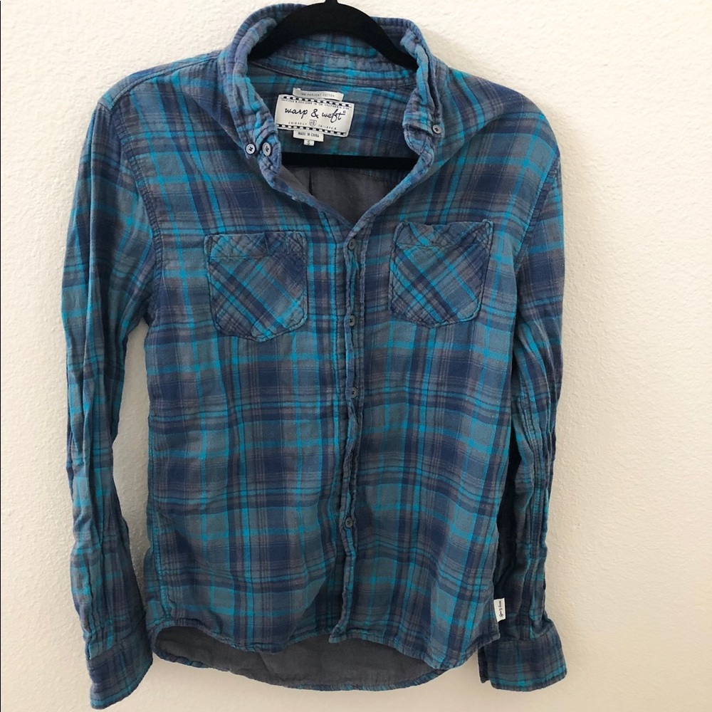 Wrap & Weft plaid button down size S
